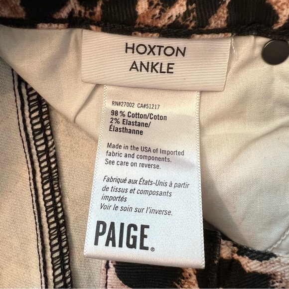 PAIGE Hoxton Ankle Skinny Jeans Pink Leopard Size 26 EUC - Picture 7 of 11